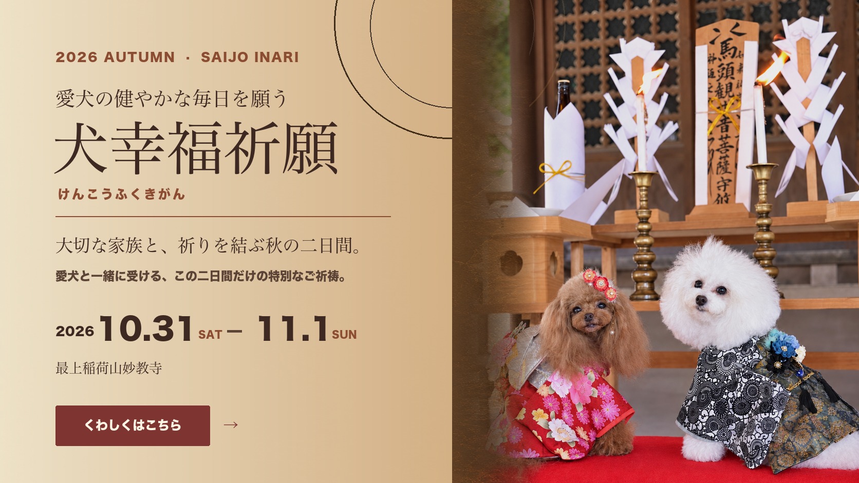 愛犬の健やかな毎日を願う 犬幸福祈願
